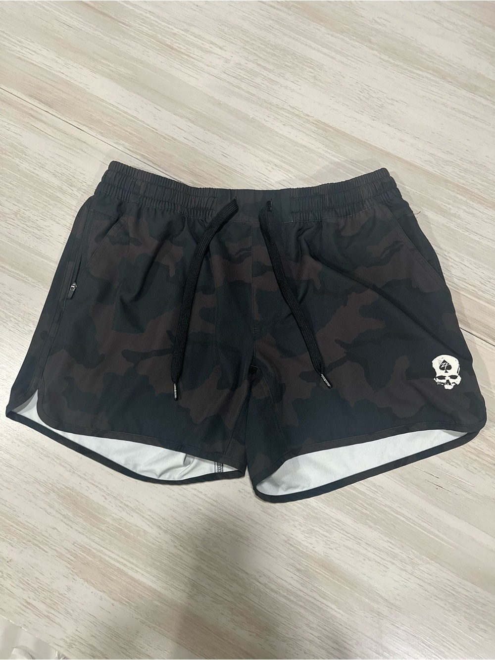 Zero Foxtrot Zero Shorts 5" Inseam Men’s Dark Camo Skull No Liner Size Large